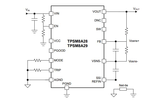 原理图 - Texas Instruments TPSM8A2815A降压电源模块